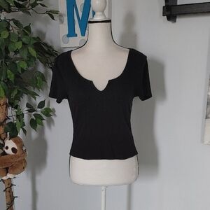 Derek Heart Ribbed Baby Tee M